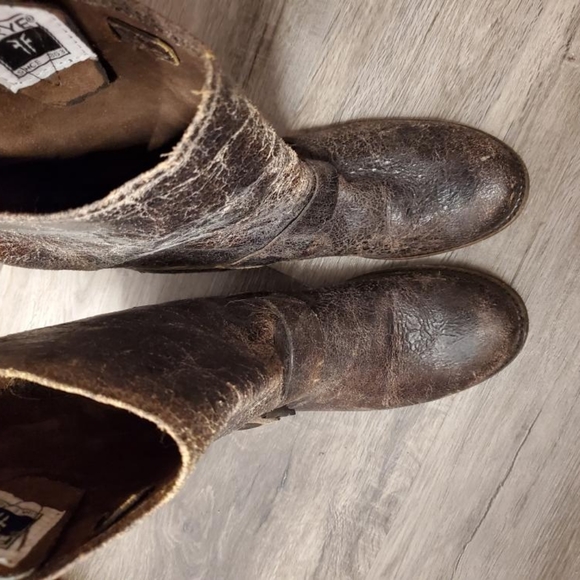 FRYE brown leather Distressed Veronica Slouch Boot - Picture 5 of 6